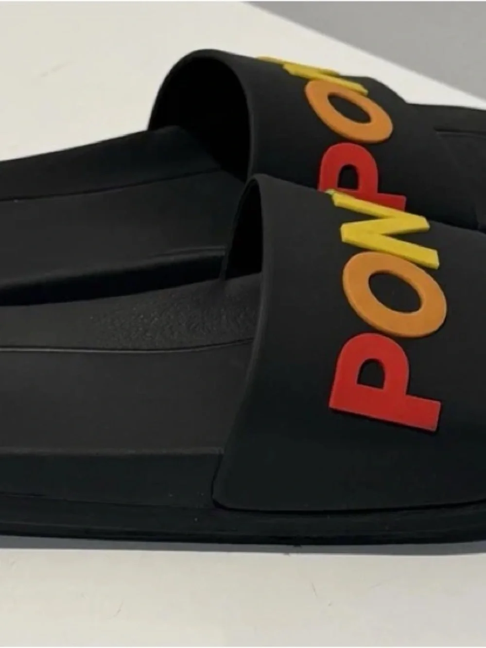 Pony Black Slides with Rainbow PONY Logo